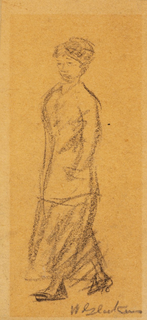 Sétáló nő alkotó: William James Glackens