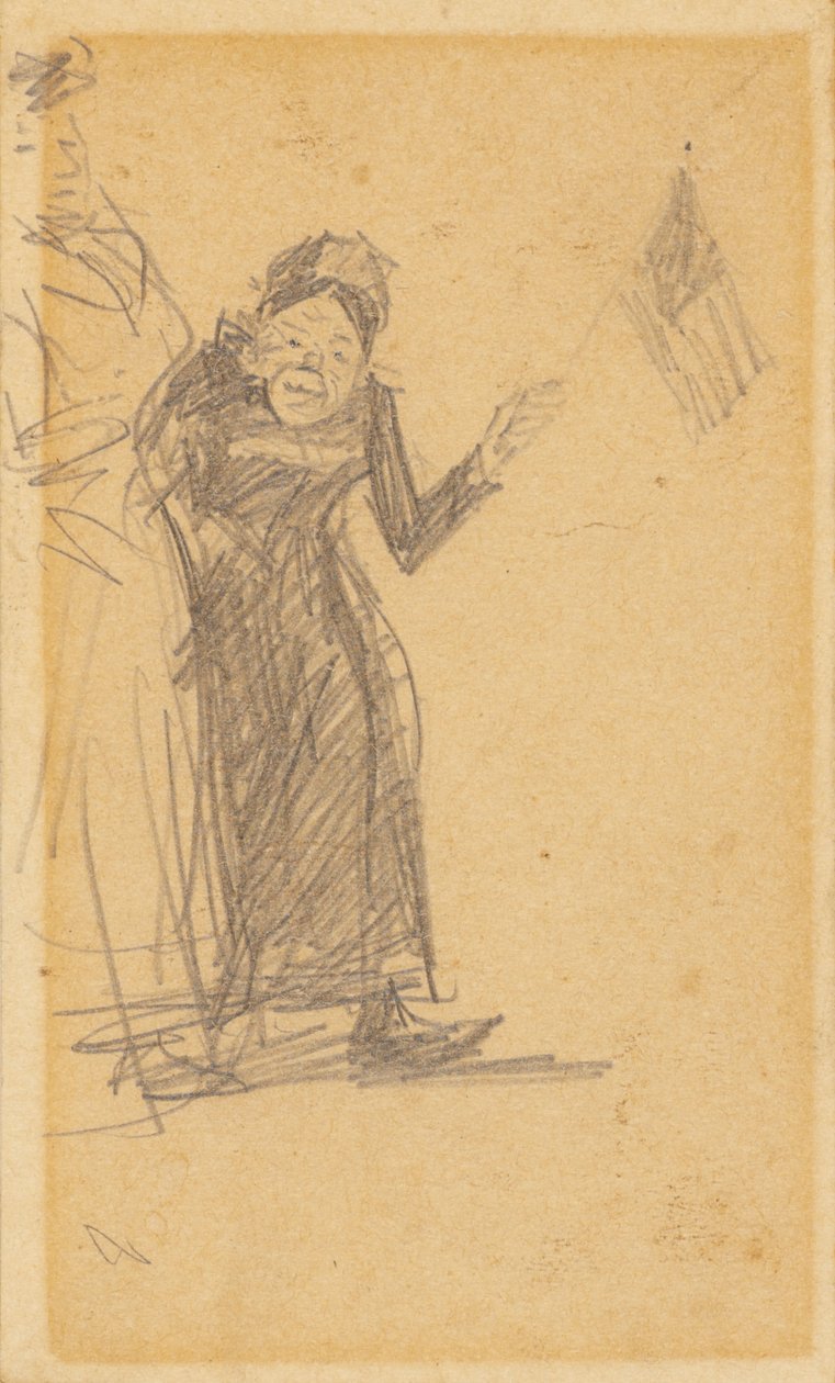 Nő integetett a zászló alkotó: William James Glackens