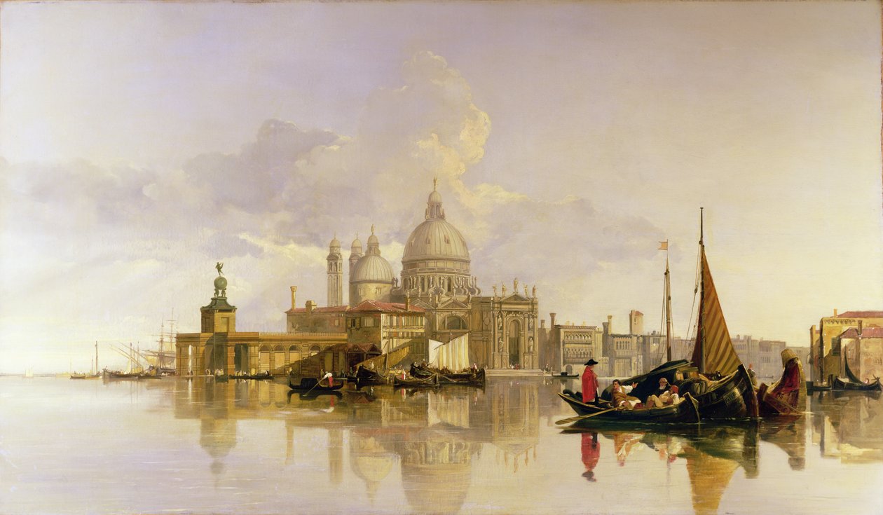 Velence a Doganával és a S. Maria templommal alkotó: William James Muller