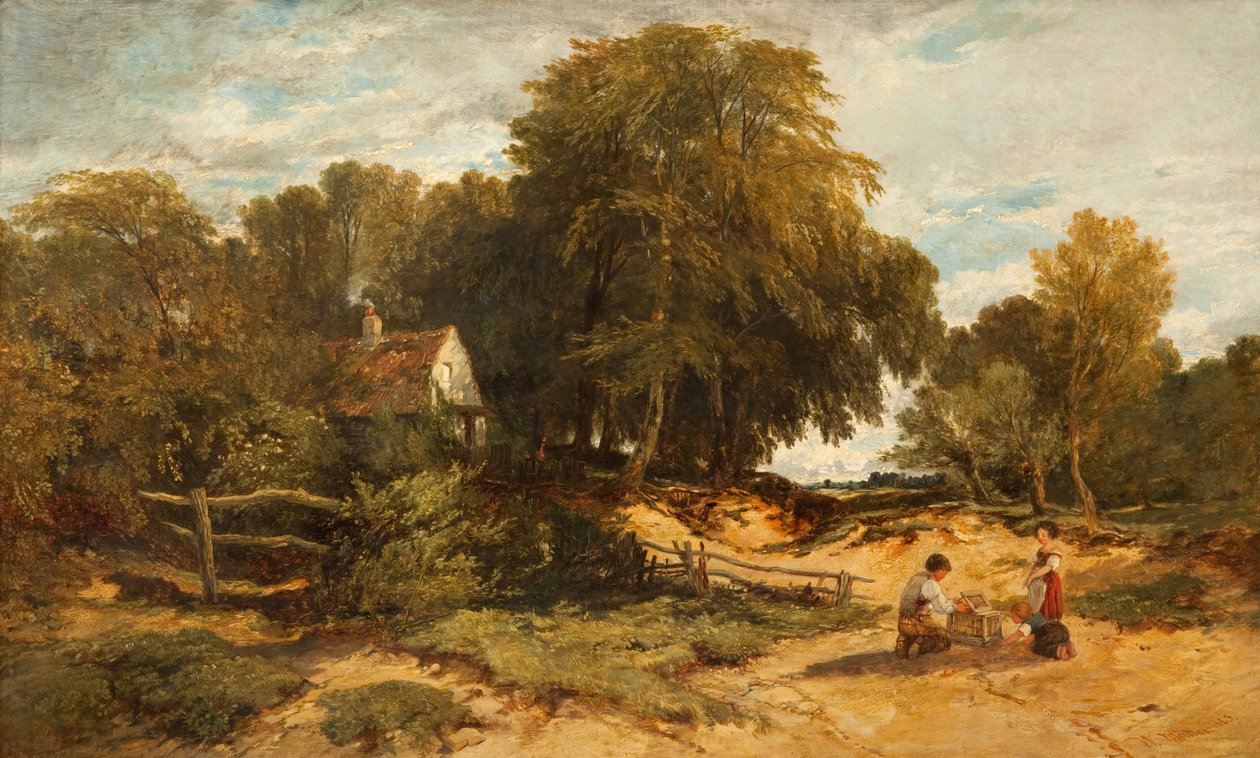 Erdős táj gyerekekkel, 1845 alkotó: William James Muller