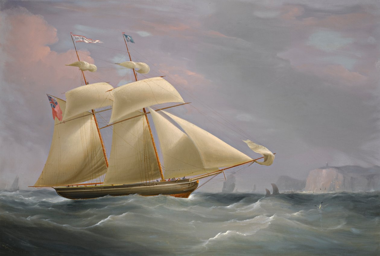 A felsővitorlás szkúner, "Amy Stockdale" Doverből alkotó: William John Huggins