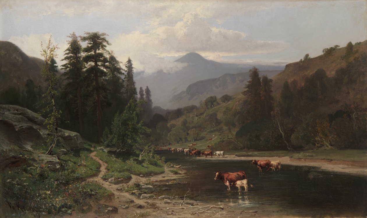Hegyi táj marhákkal, 1879 alkotó: William Keith