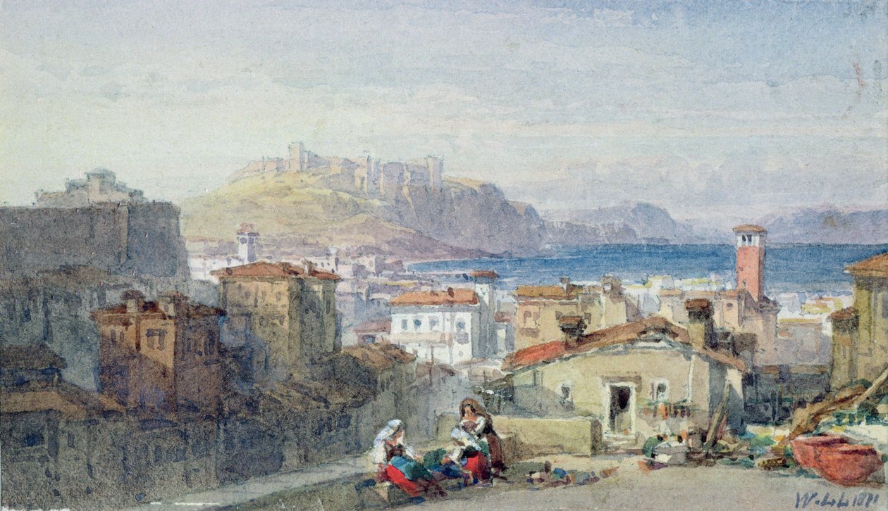 Nápoly, 19. század; vízfestmény; alkotó: William Leighton Leitch