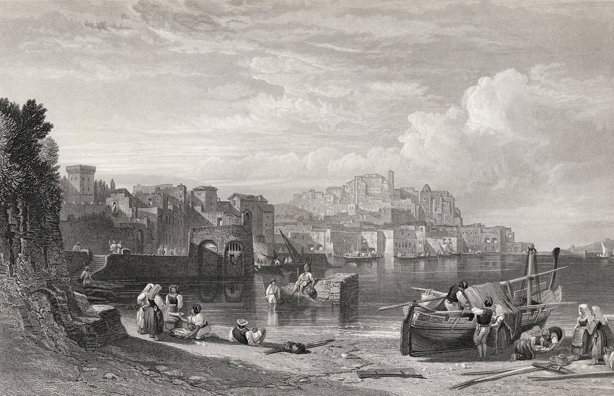 Pozzuoli, Puteoli ősi városa, William Richardson (1842-77) metszete a "The Imperial Bible Dictionary"-ből, a Blackie und Son kiadásában, 1880-as évek alkotó: William Leighton Leitch