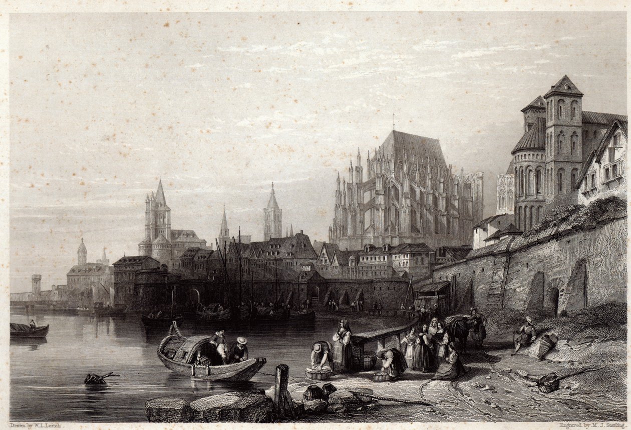 Köln városa, M. J. Sterling metszete alkotó: William Leighton Leitch