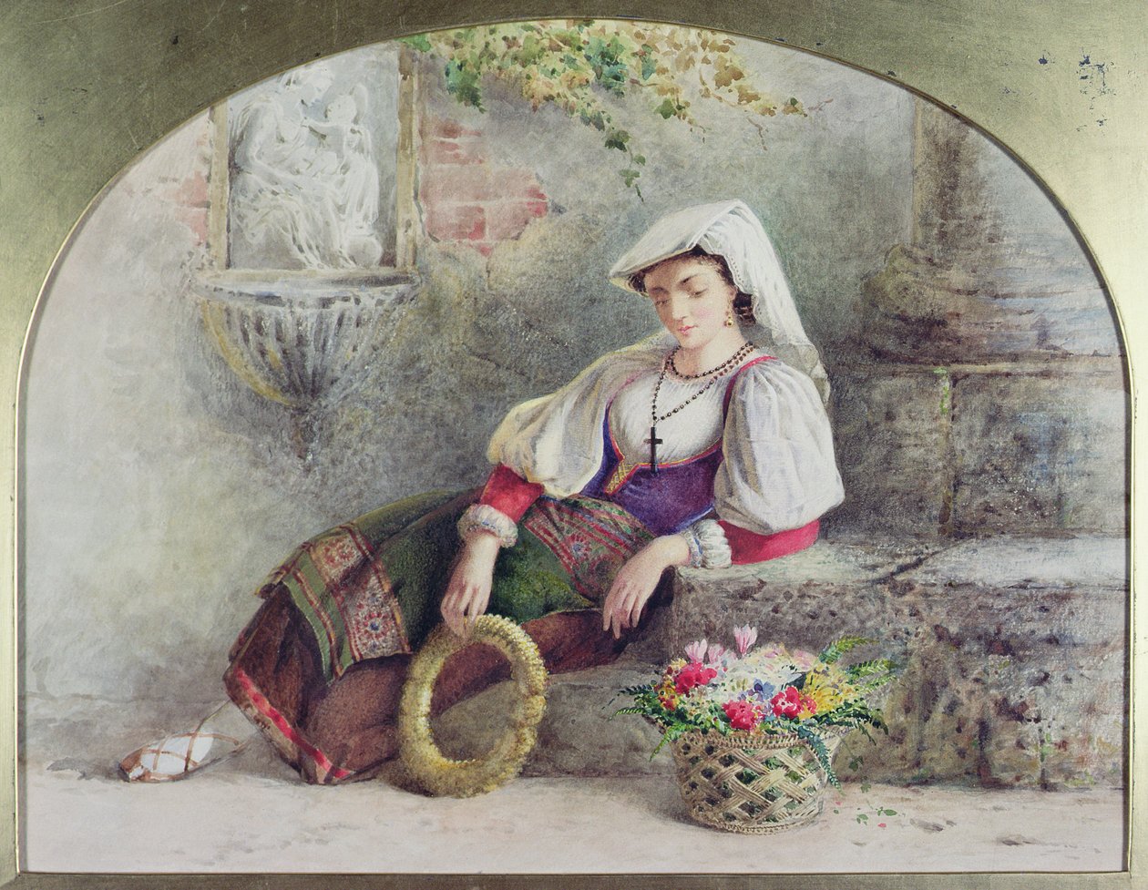 Egy Contadina pihen (rajz) alkotó: William Linnaeus Casey