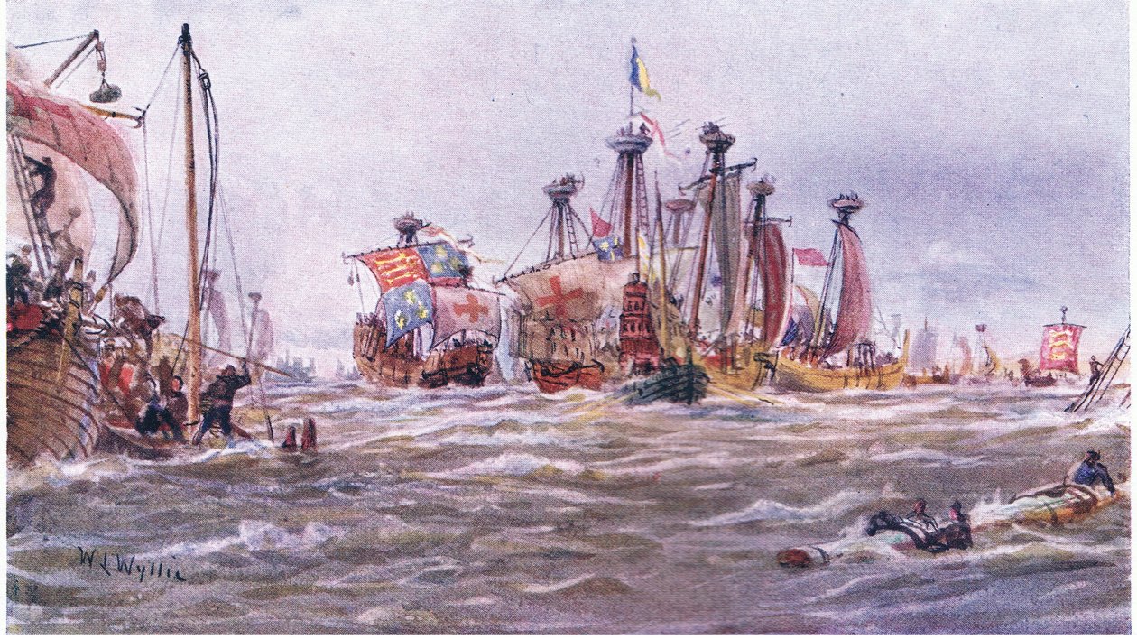 Sluys-i csata i.sz. 1340, 1915 alkotó: William Lionel Wyllie