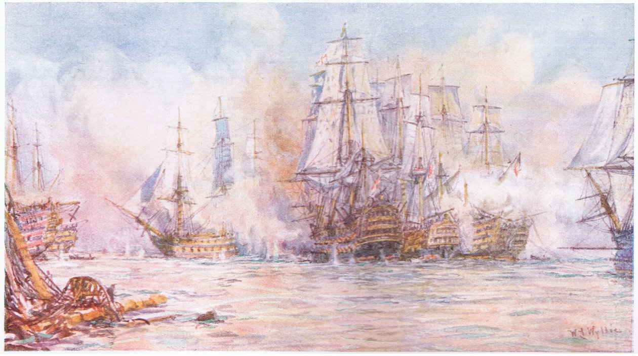 Trafalgari csata 1805, 1915 alkotó: William Lionel Wyllie