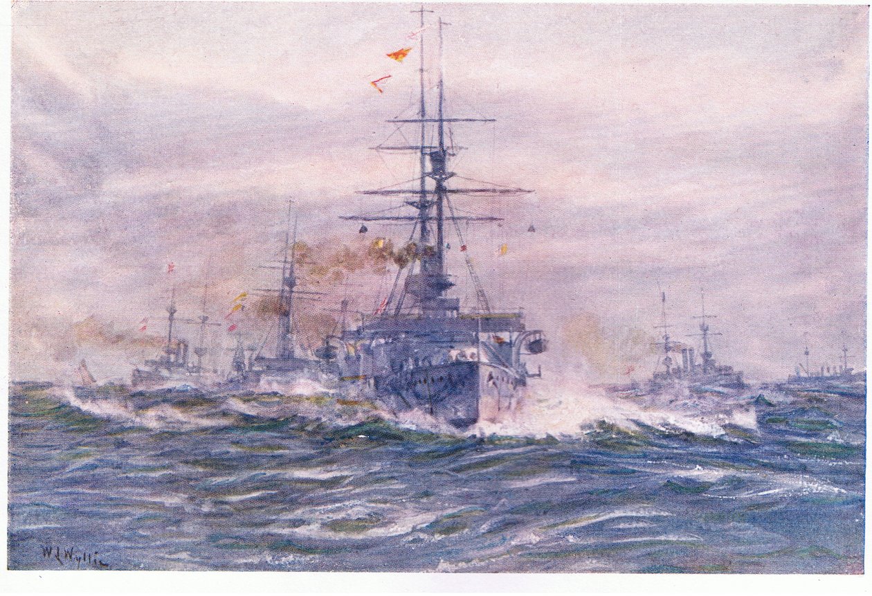 A fehér korszak csatahajói a tengeren, 1915 alkotó: William Lionel Wyllie