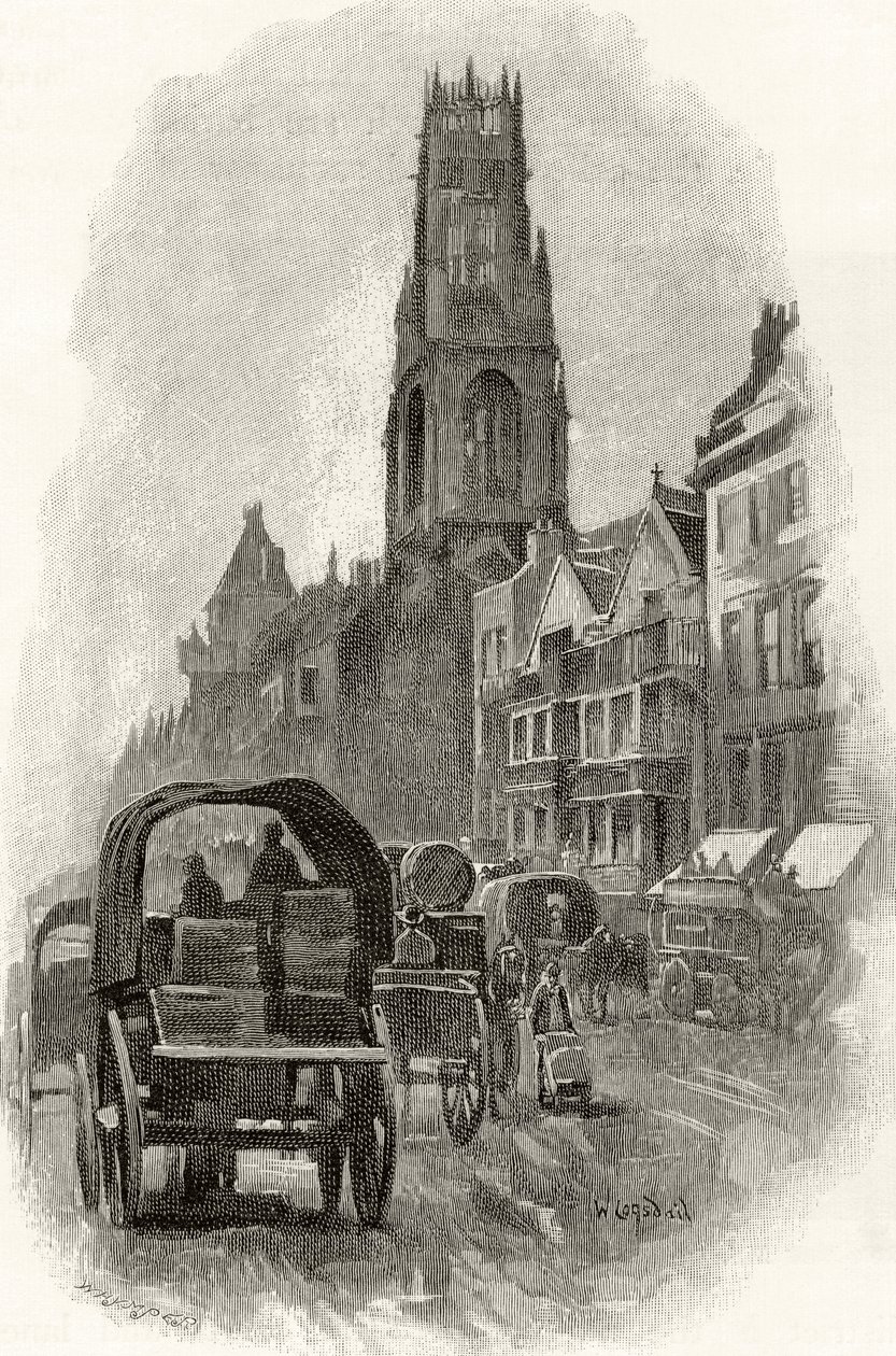 Fleet Street, a „London Pictures: Drawn with Pencil” című filmből, Richard Lovett tiszteletestől, 1890-ben alkotó: William Logsdail