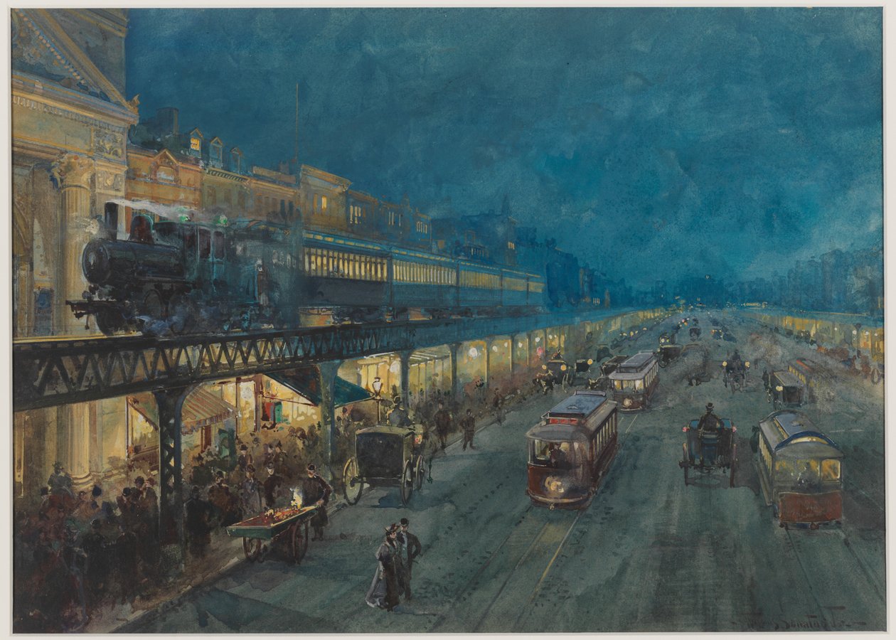 A Bowery éjjel, 1895 alkotó: William Louis Jnr. Sonntag