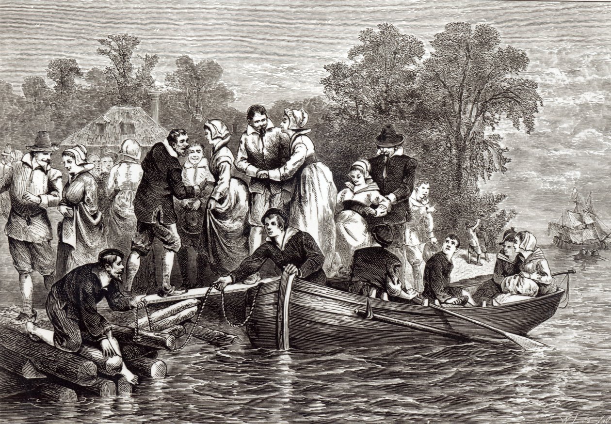 Wives for the Settlers at Jamestown, William A. Craft „Pioneers in the Settlement of America” című könyvéből, 1876 alkotó: William Ludlow Sheppard