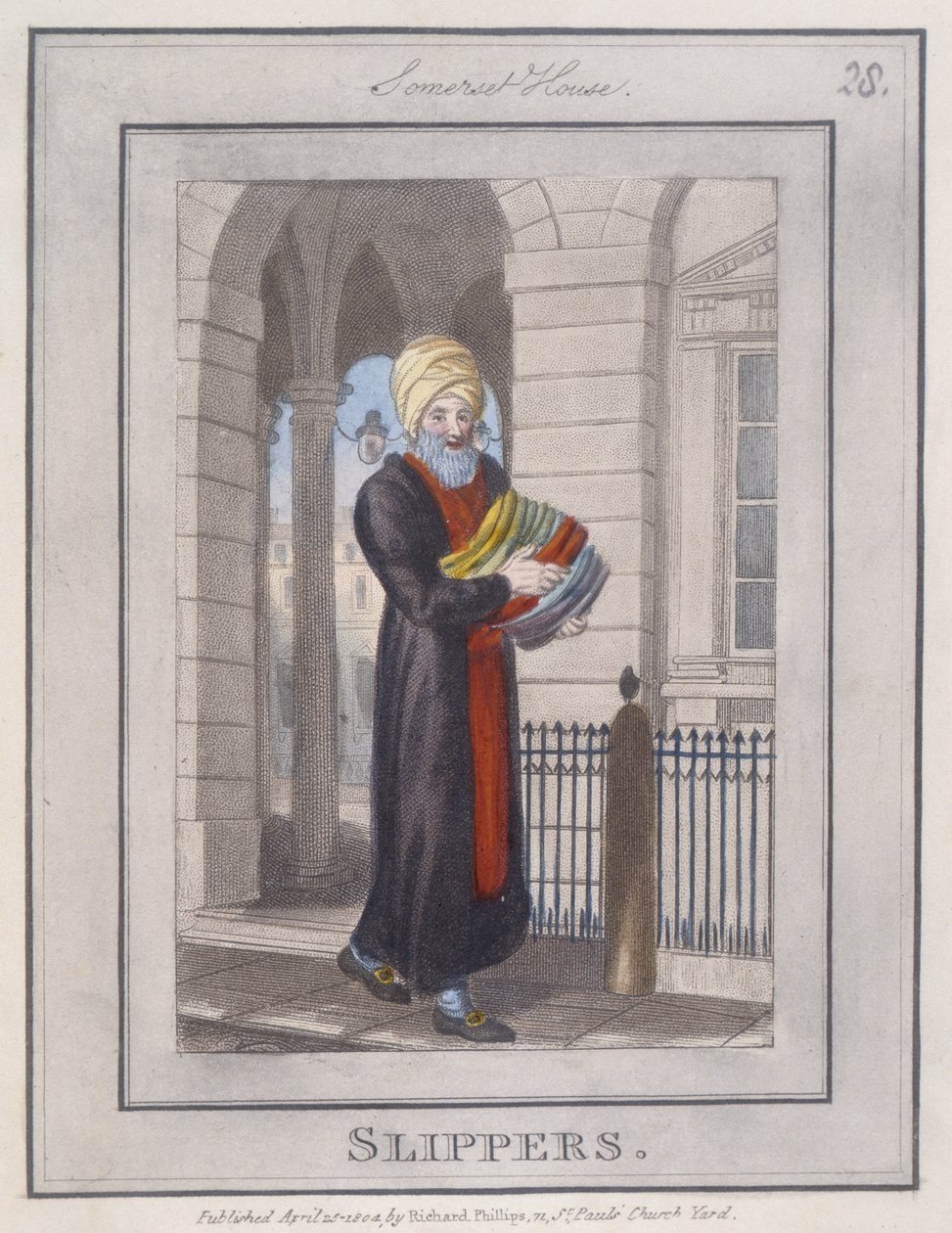 Papucsok, a tányérok leírásából, London vándorkereskedőit reprezentálva... alkotó: William Marshall after Craig