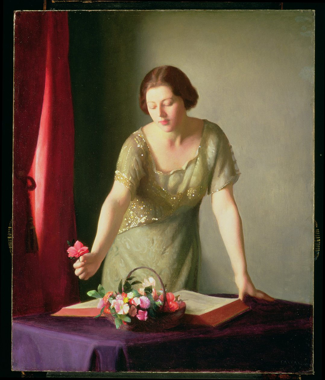 Virágkötő lány, 1922 alkotó: William McGregor Paxton