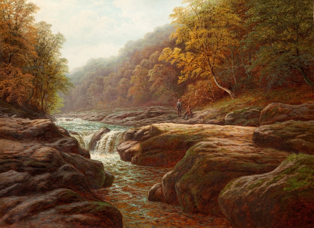 Folyói jelenet horgászokkal alkotó: William Mellor