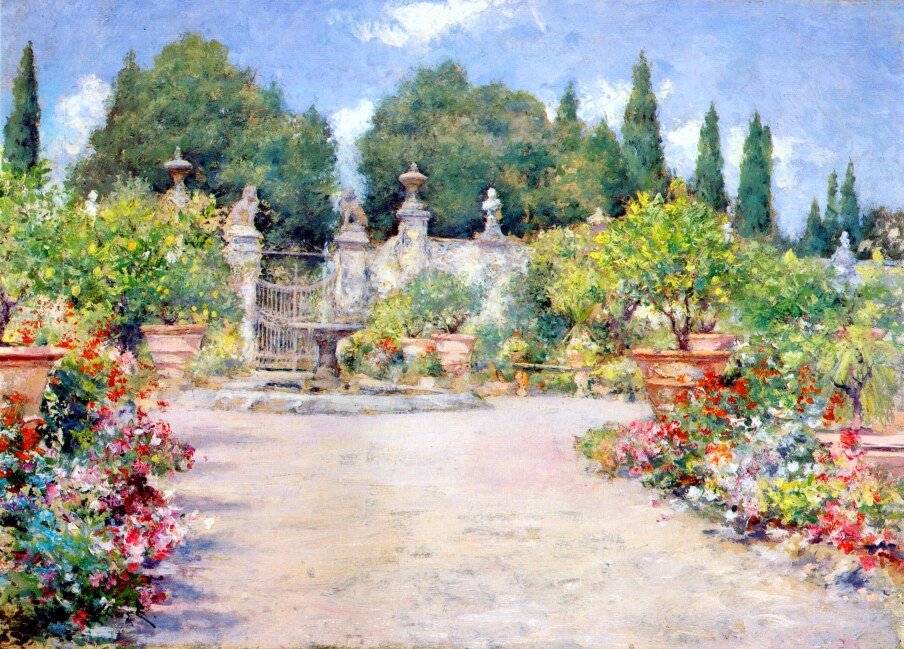 Olasz kert alkotó: William Merritt Chase