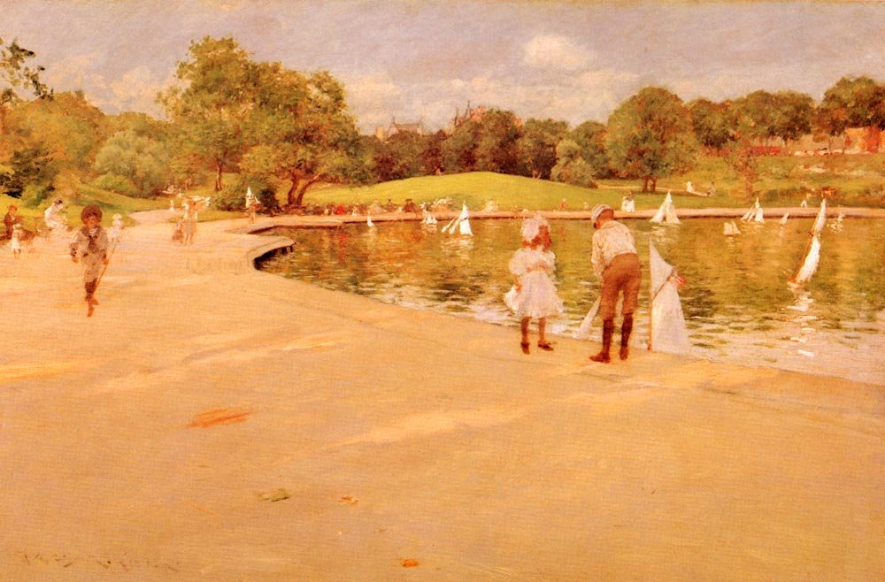 Lilliputi csónak-Laken alkotó: William Merritt Chase