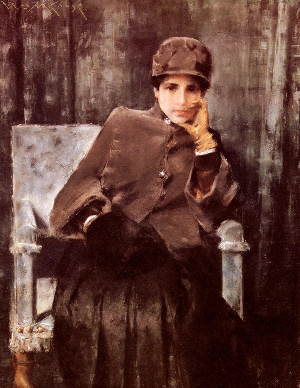 Meditáció Angol: A művész felesége portréja alkotó: William Merritt Chase