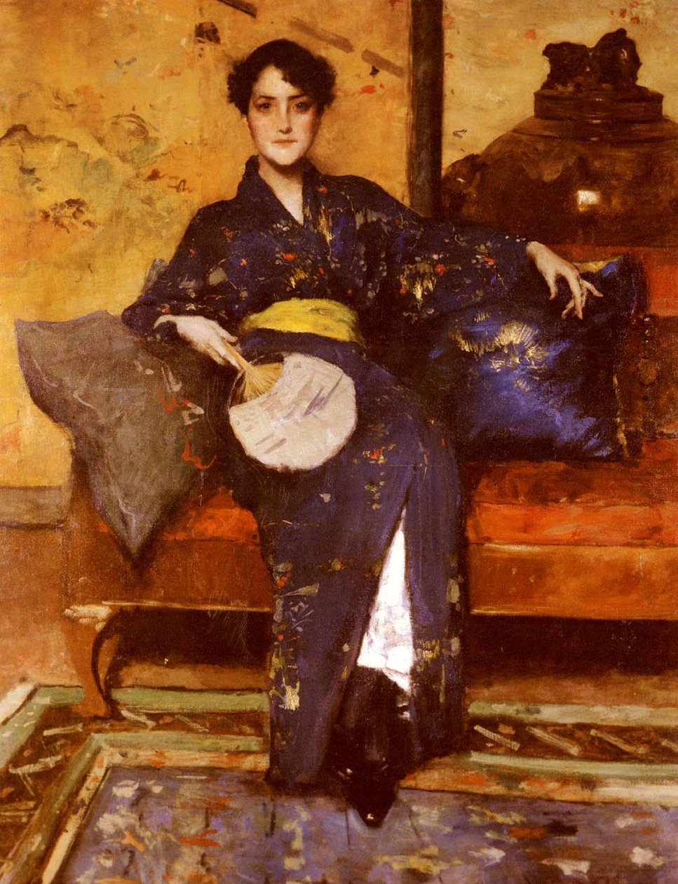 A kék Kimonon alkotó: William Merritt Chase