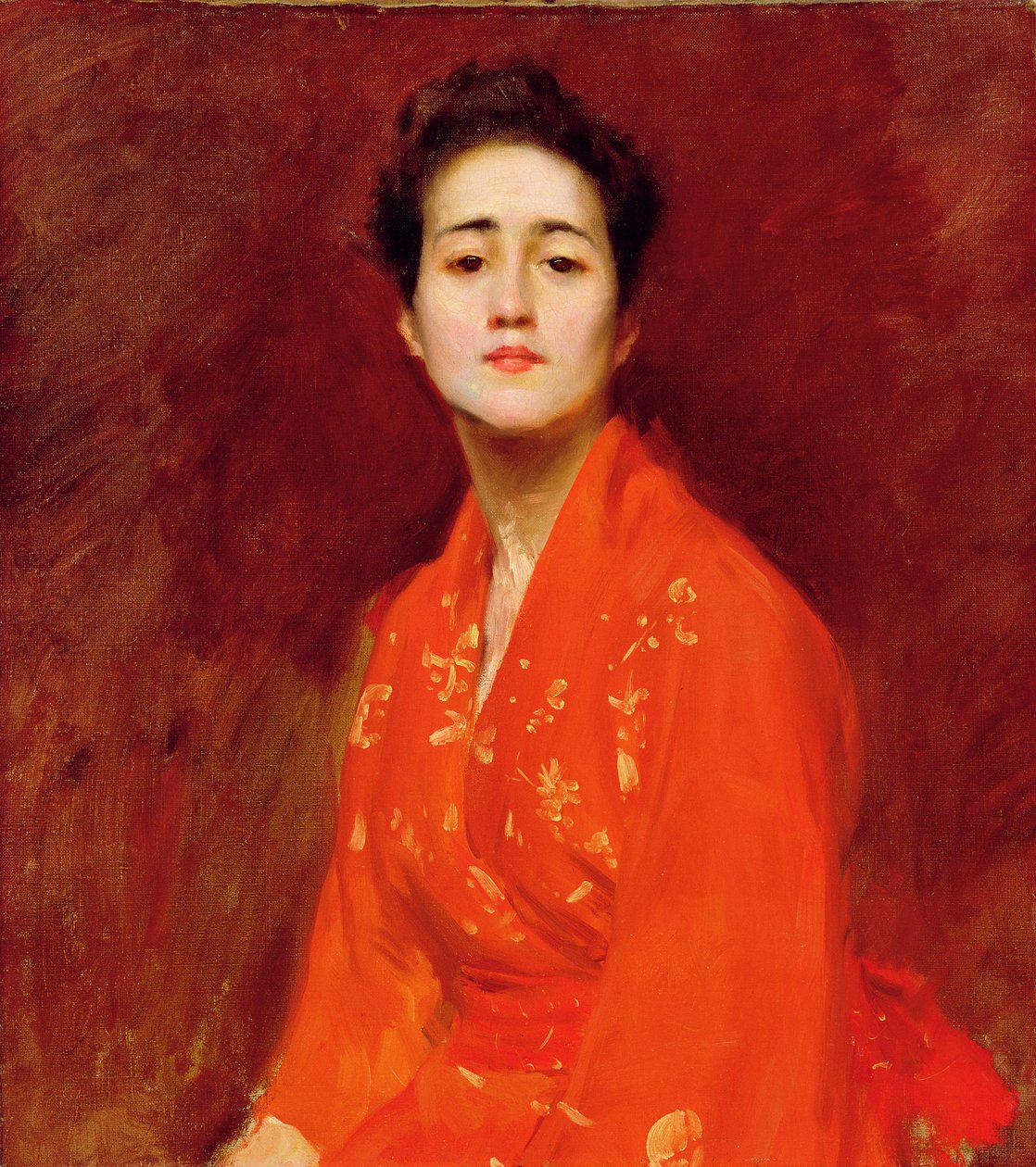 Tanulmány a japánruhás lányról, 1895 alkotó: William Merritt Chase