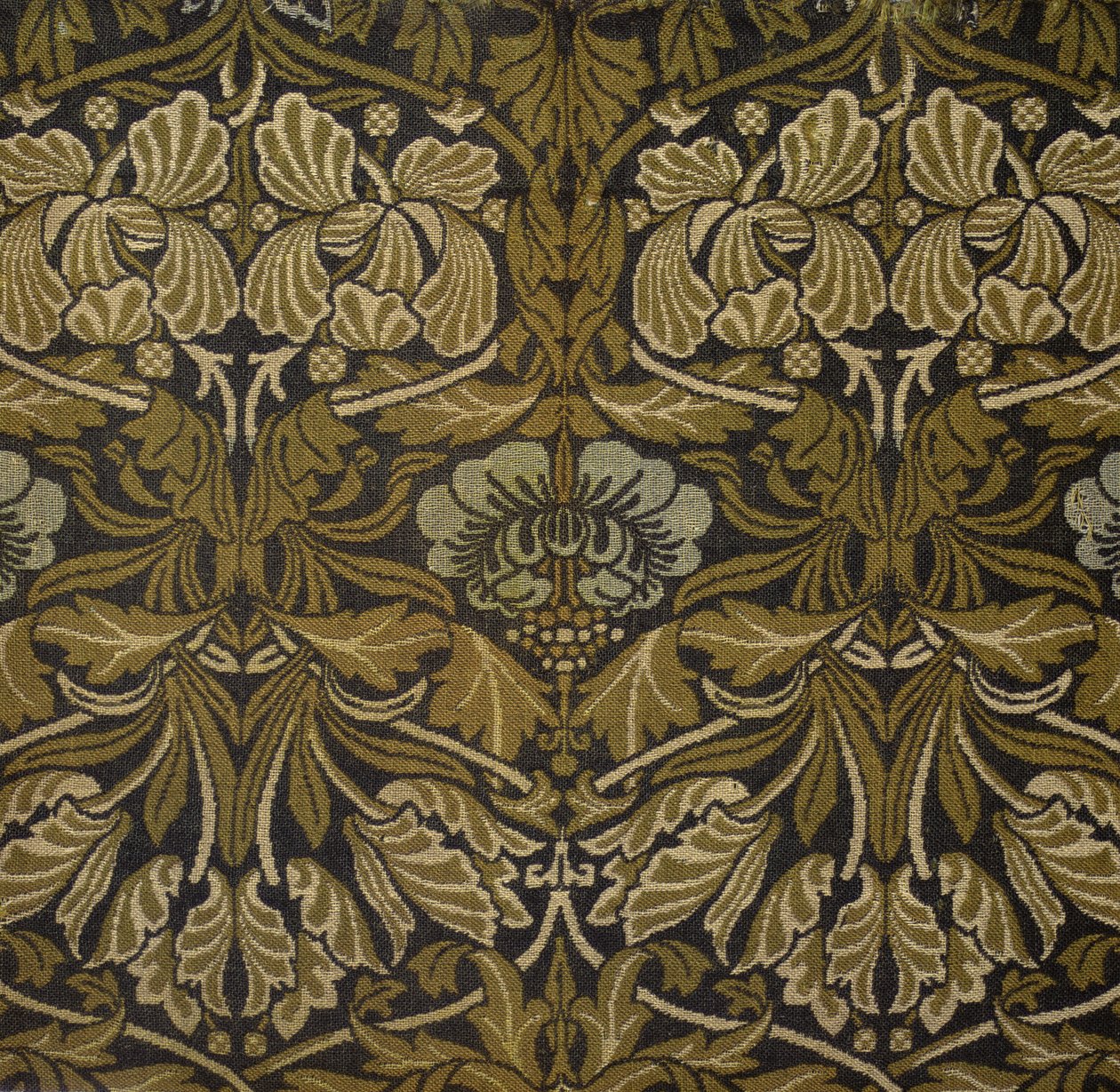 Függöny részlete, tulipán és rózsa design (pamut) alkotó: William Morris