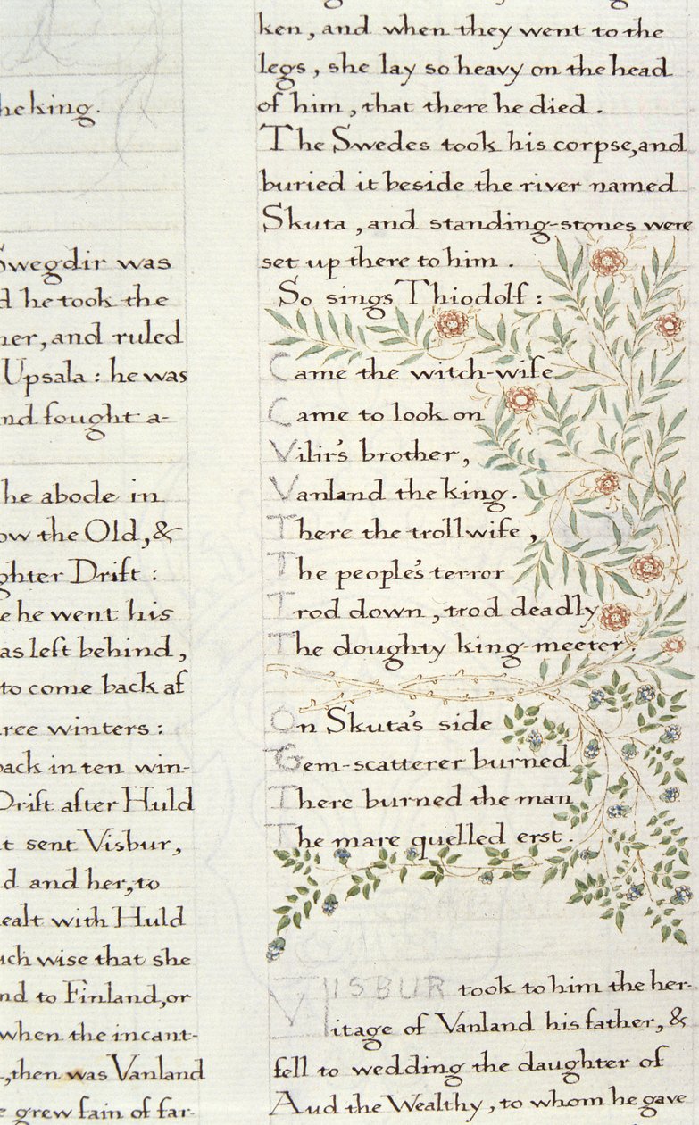 Részlet a The Story of The Ynglings-ből alkotó: William Morris