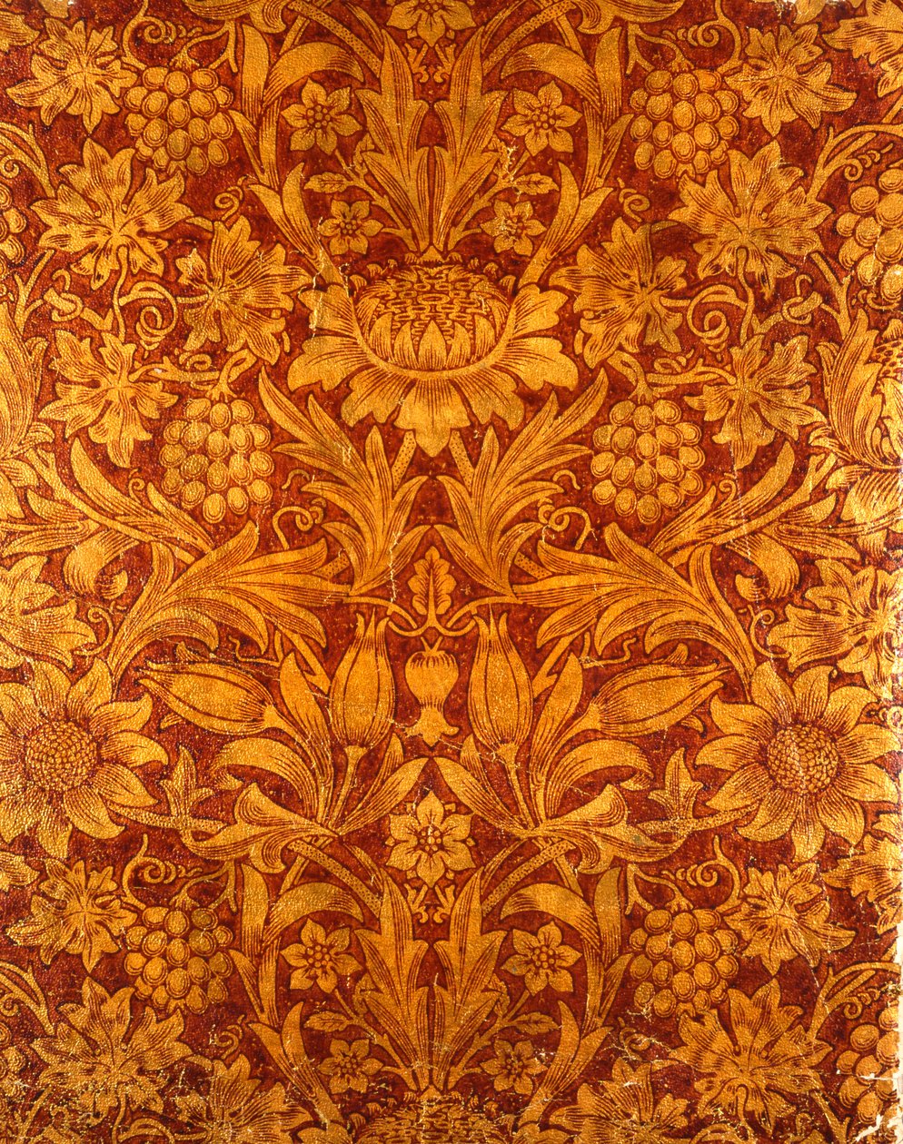 Arany és vörös napraforgó tapéta, 1879 (színes fatömbnyomat papíron) alkotó: William Morris