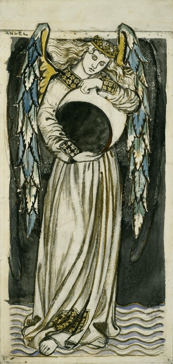 Éjszakai angyal holdló holdat tart alkotó: William Morris