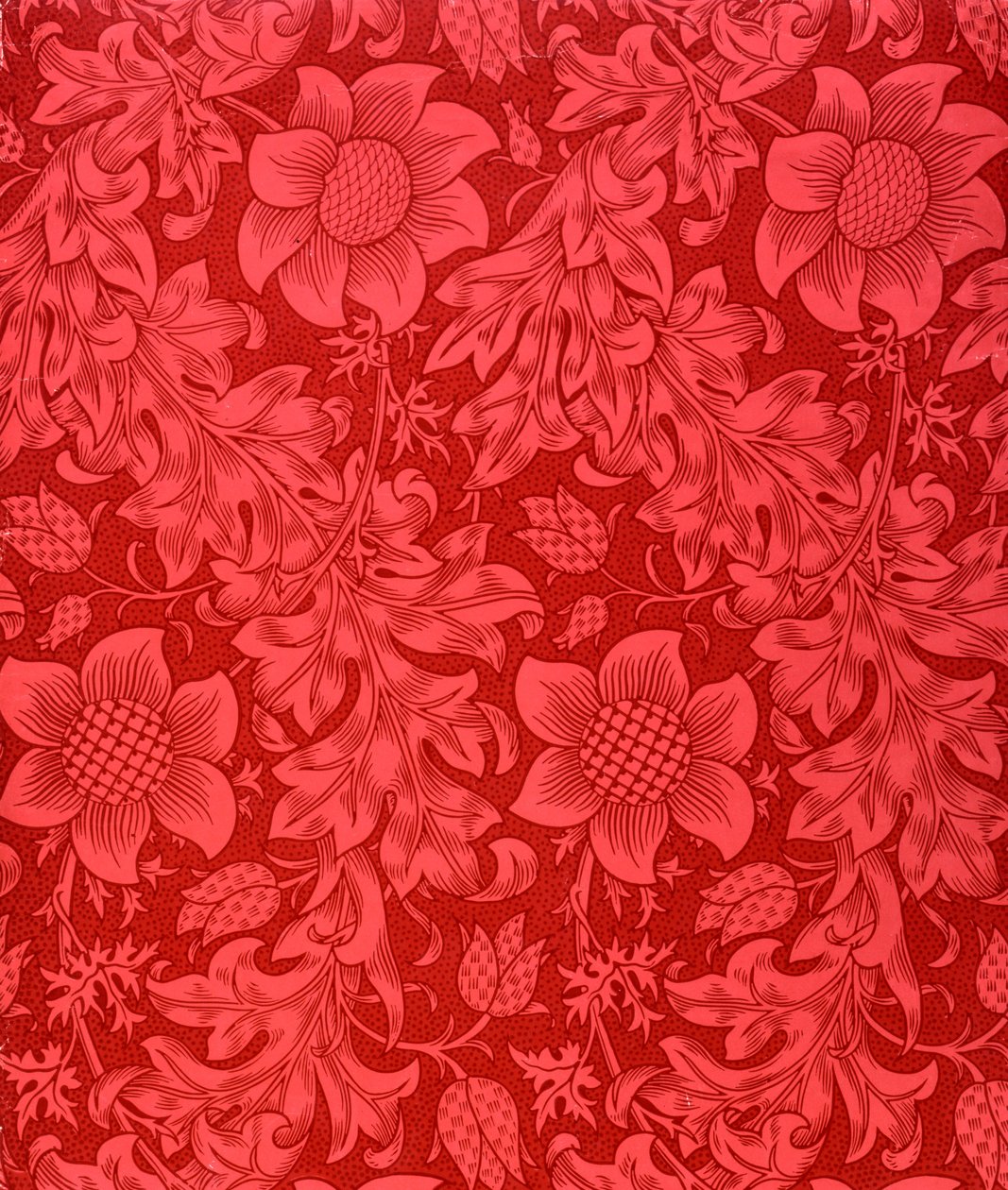 Vörös napraforgó tapéta, 1879 (színes fametszet, papír) alkotó: William Morris