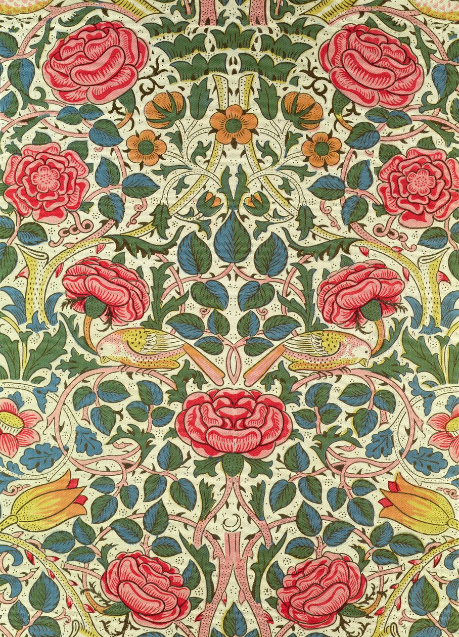 "Rózsa", 1883 (nyomott pamut) alkotó: William Morris