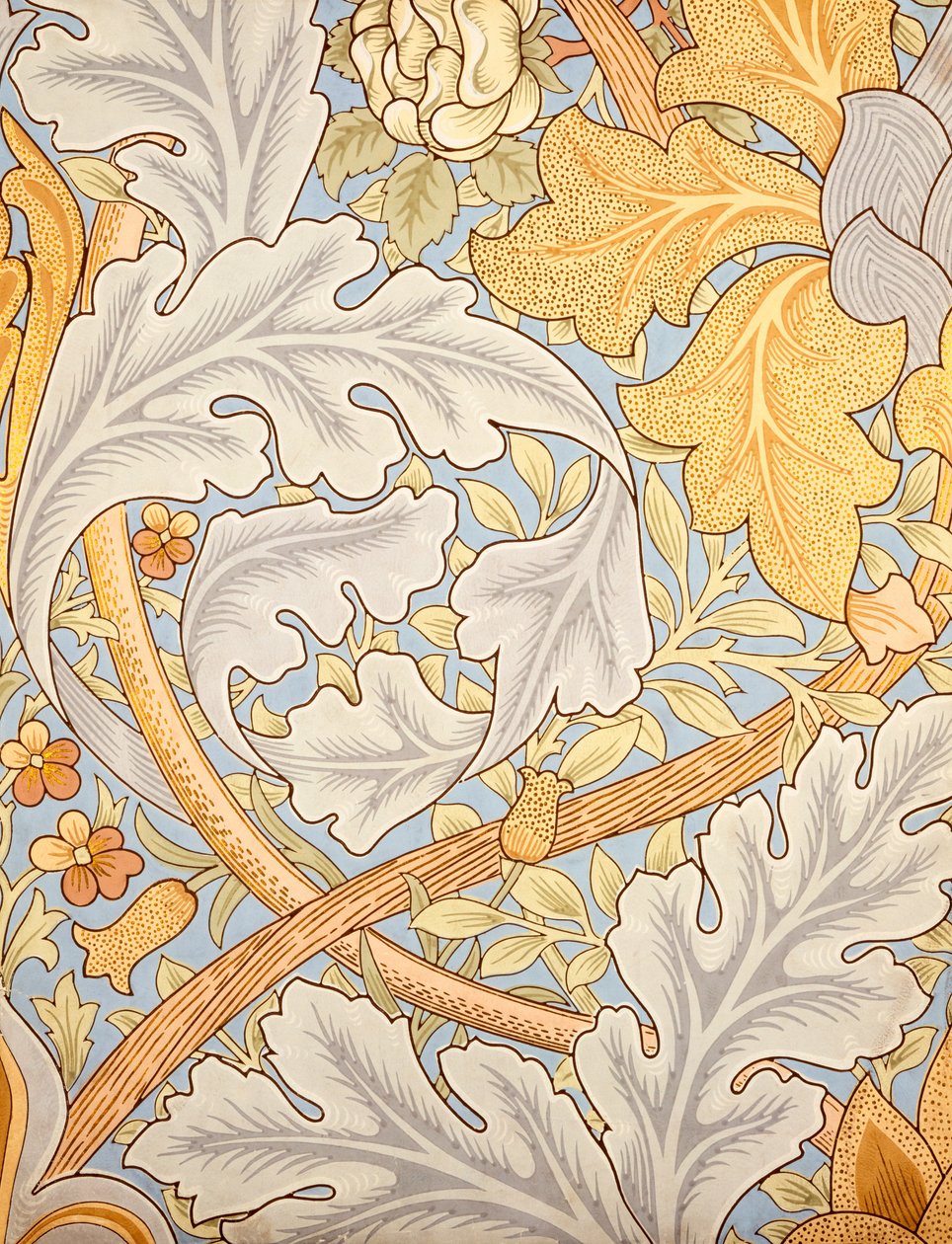 St James Wallpaper Design, 1881 (színes fatömbnyomat papíron) alkotó: William Morris