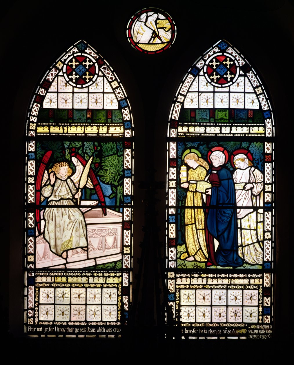 A három Mária a sírnál, 1862 (festett üveg) alkotó: William Morris