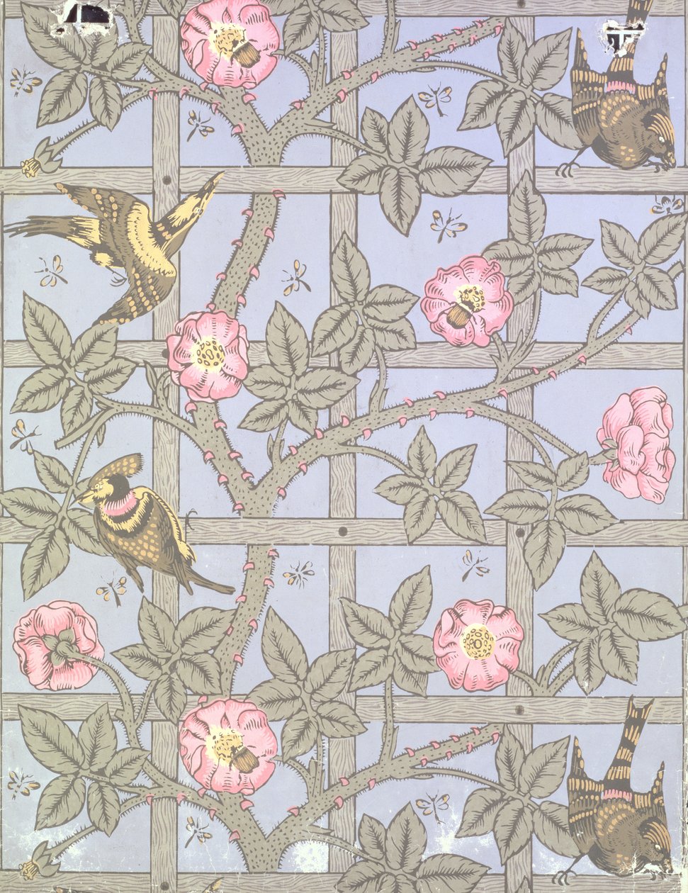 „Trellis” tapéta, 1864 alkotó: William Morris