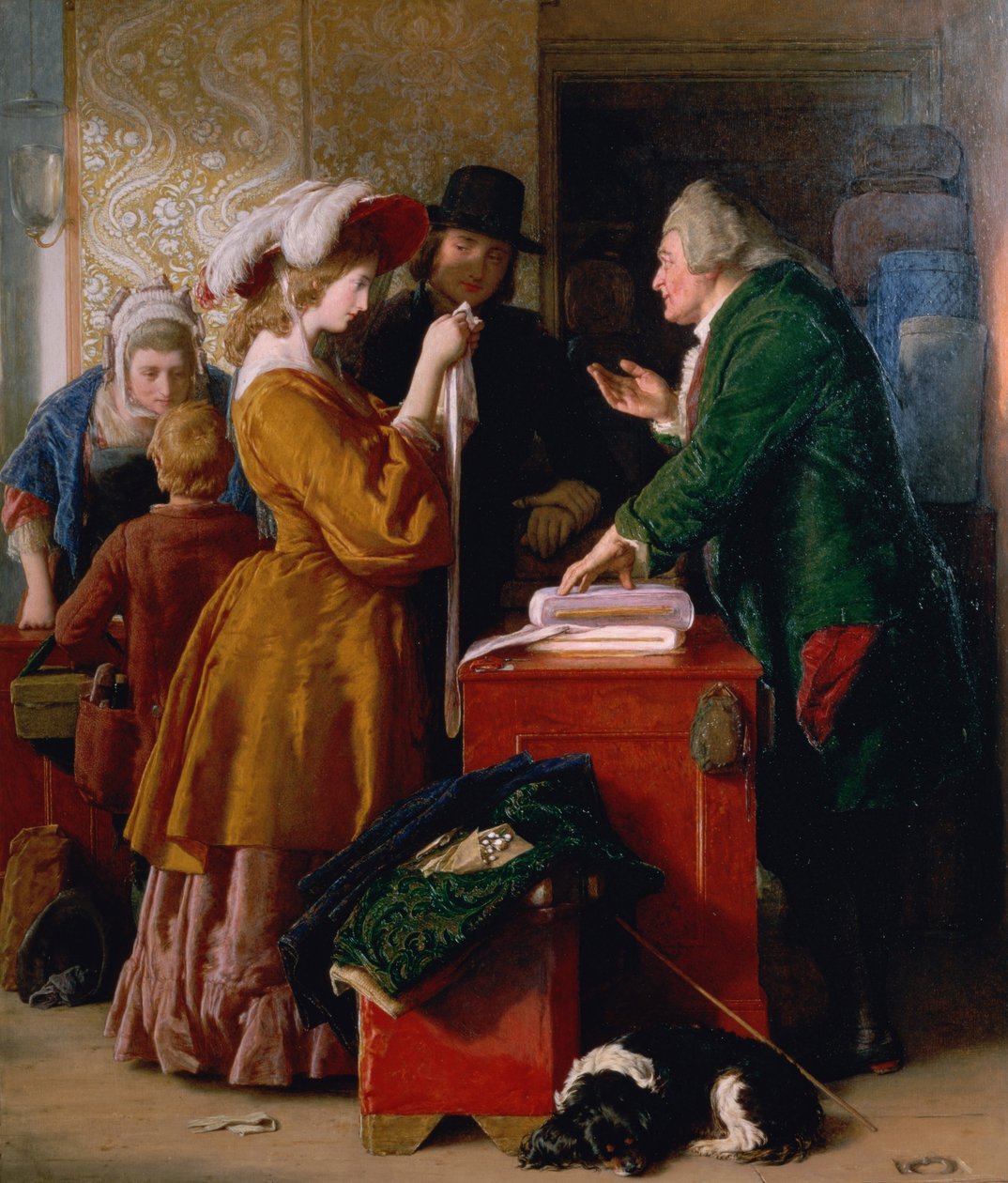 Az esküvői ruha kiválasztása Oliver Goldsmith „A Wakefield helytartója” című könyvének 1. fejezetéből alkotó: William Mulready