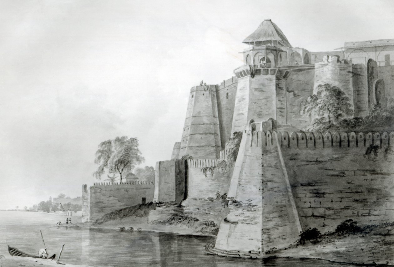 Erőd a Yamuna folyón, India (ceruza és WC papíron) alkotó: William Orme