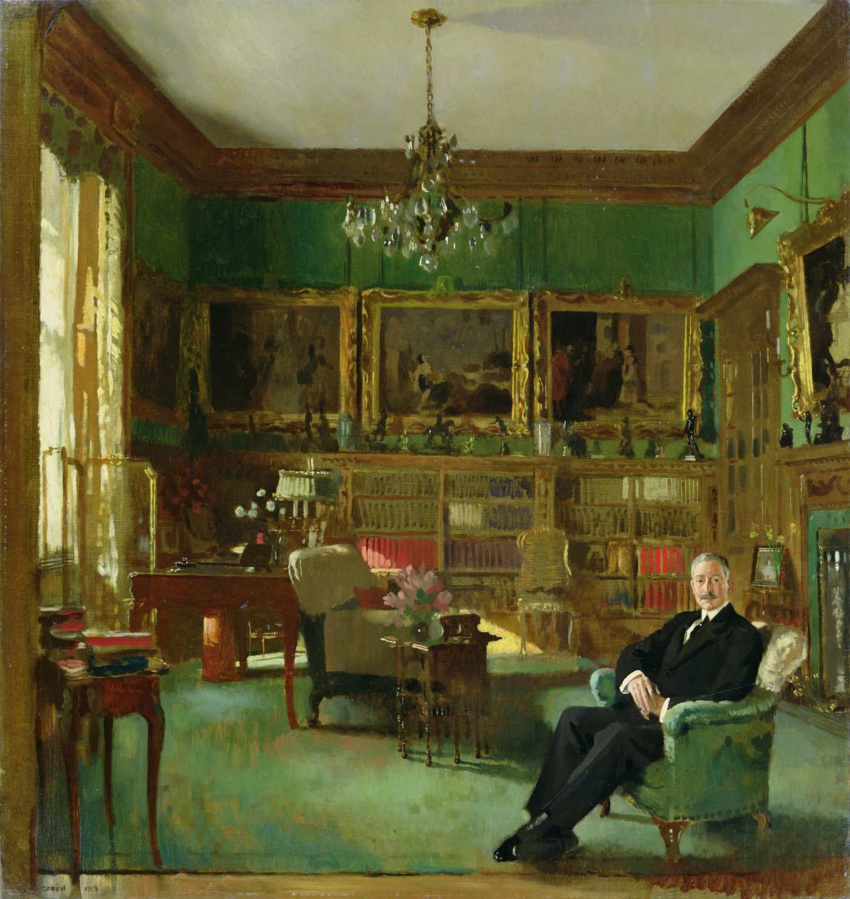 Otto Beit a Belgrave Square-i dolgozószobájában, 1913 alkotó: William Orpen