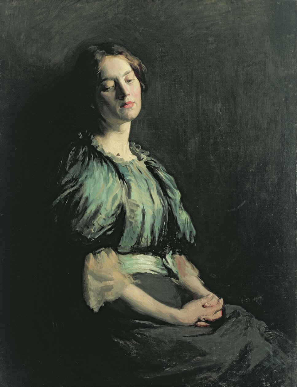Egy zöld ruhát viselő lány portréja, 1899 alkotó: William Orpen
