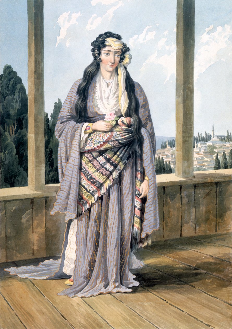 Örmény nő Konstantinápolyban, 1823 (wc és ceruza, papír) alkotó: William Page