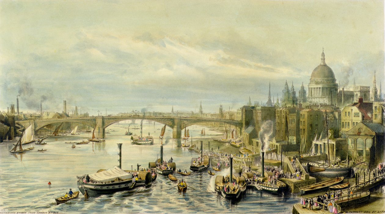 Southwark híd a London Bridge felől alkotó: William Parrott