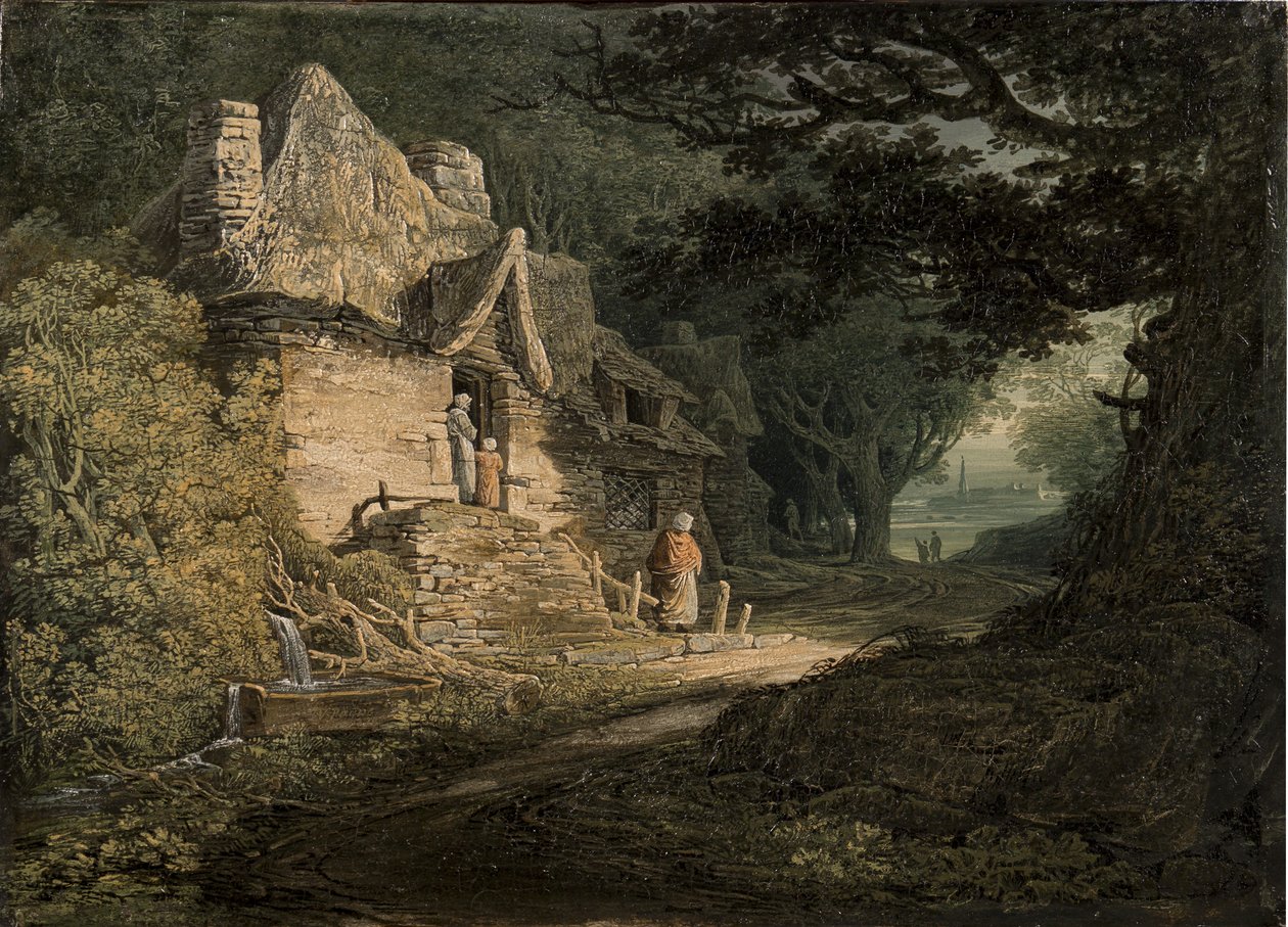 Víkendház erdei ösvény mellett, 1797 alkotó: William Payne
