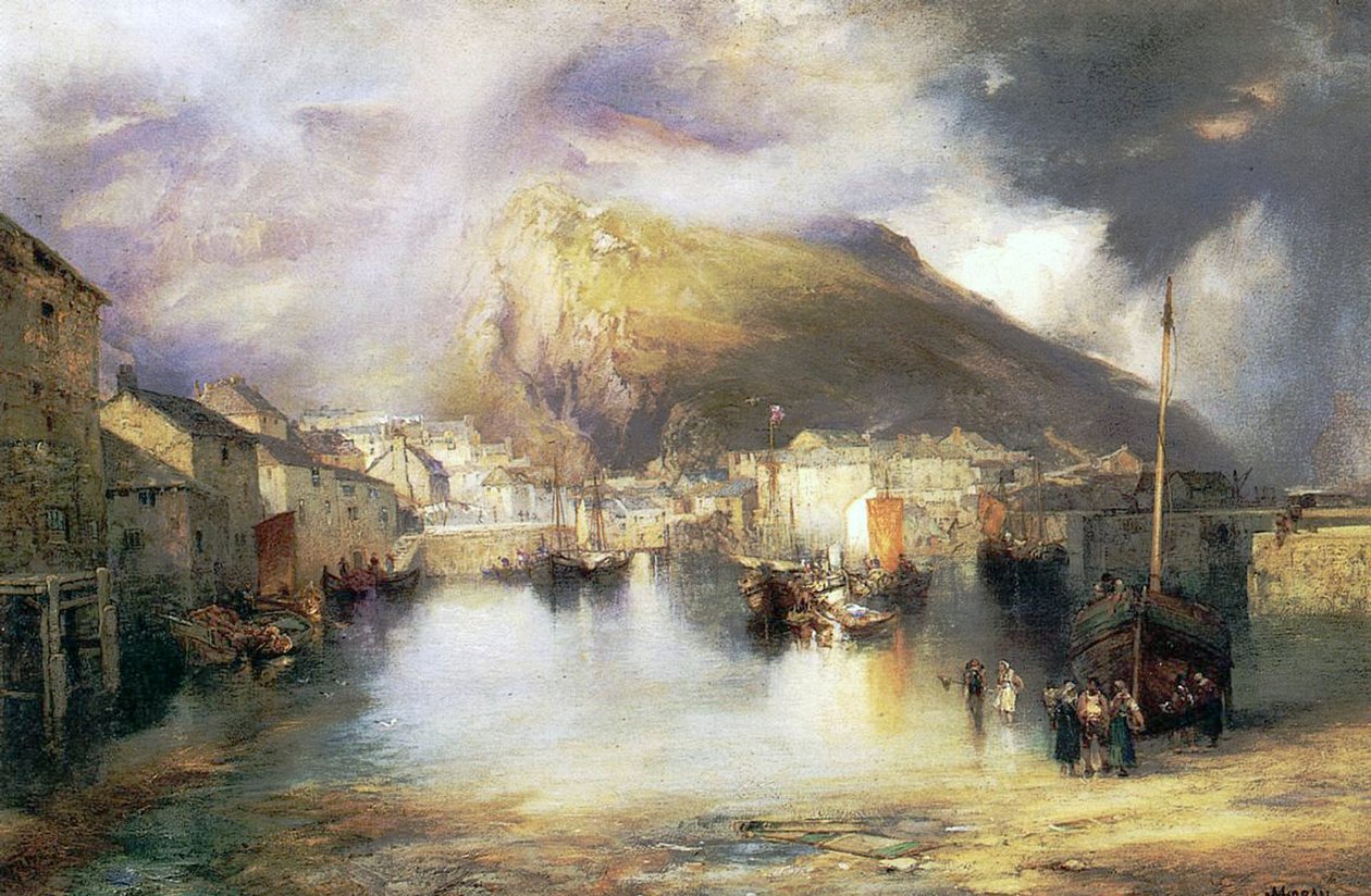 Polperro, Cornwall, 1907 alkotó: William Penn Morgan