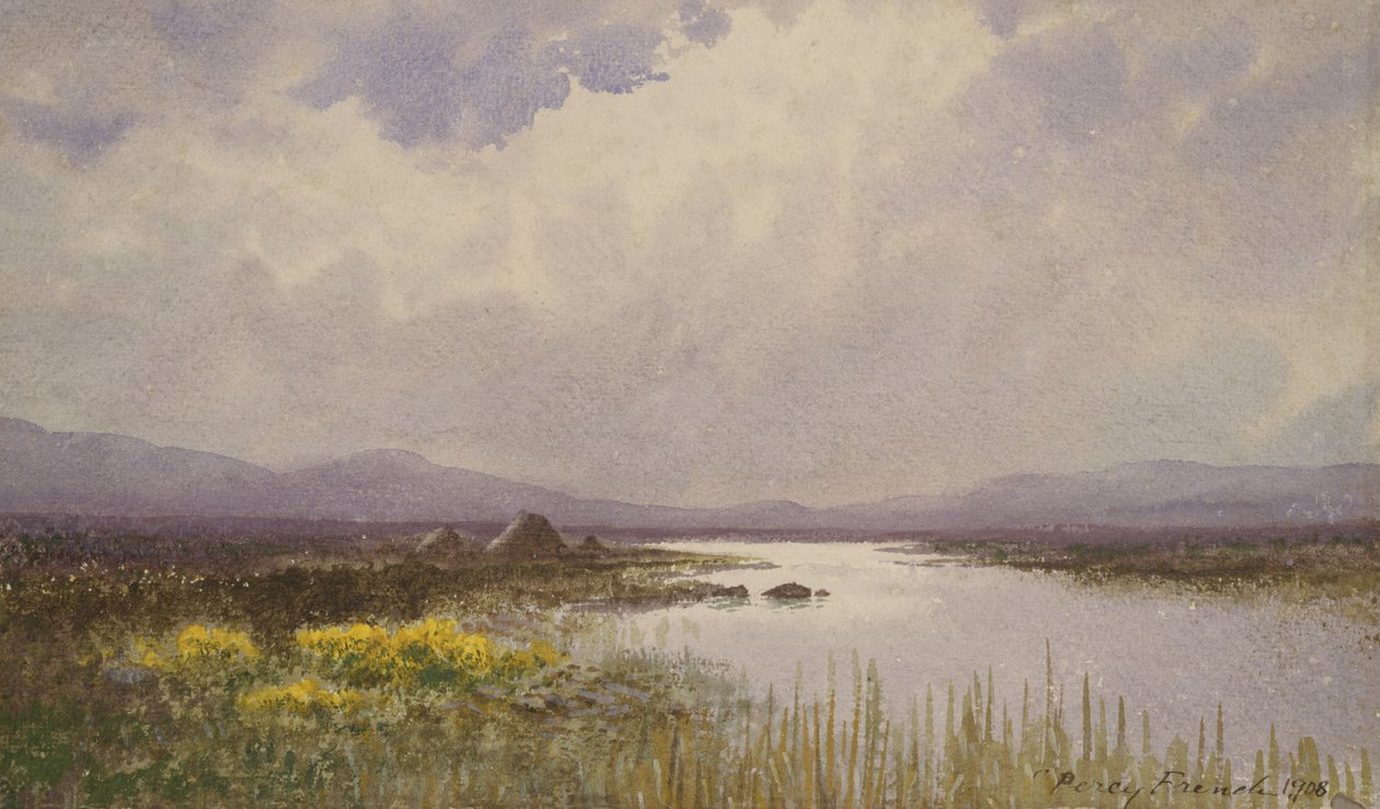 Connemara táj, 1908 (wc papíron) alkotó: William Percy French