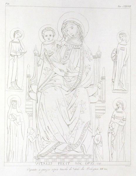 Madonna és gyermek Szent Agáthával, Szent Katalinnal, Szent Ágnessel, Szent Apollóniával Jean Baptiste Louis Georges Seroux eredeti rajza alapján DAgincourt (1730-1814), 1847 alkotó: William Pitt