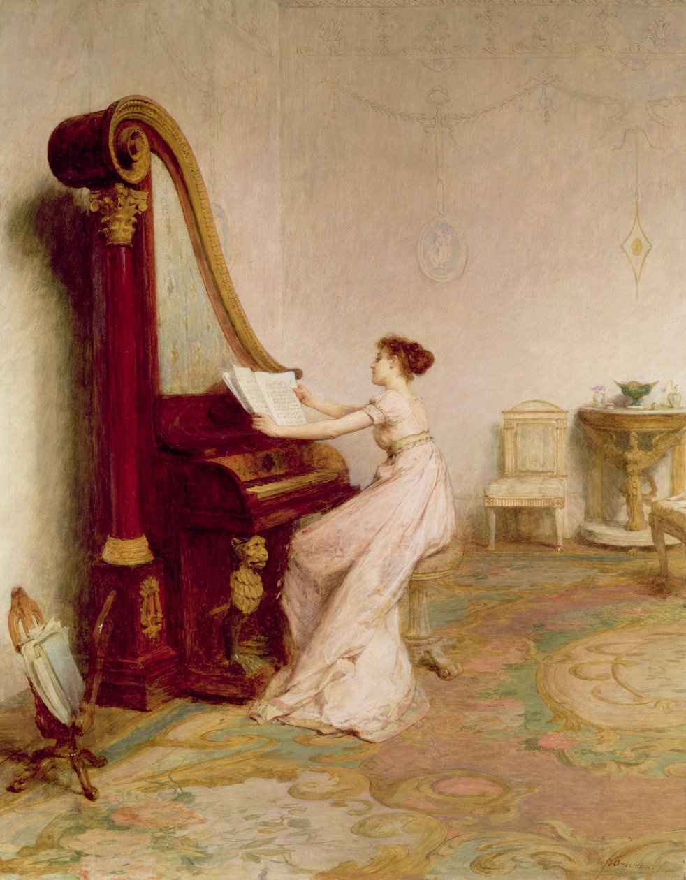 „A zene, amikor a halk hangok elhalnak, vibrál az emlékezetben” (Shelley) alkotó: William Quiller Orchardson