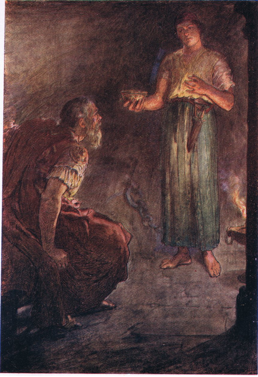 Philopoemen in börtönben, a Plutarch Lives, a T C & E C Jack Ltd kiadásában, 1920-as évek alkotó: William Rainey