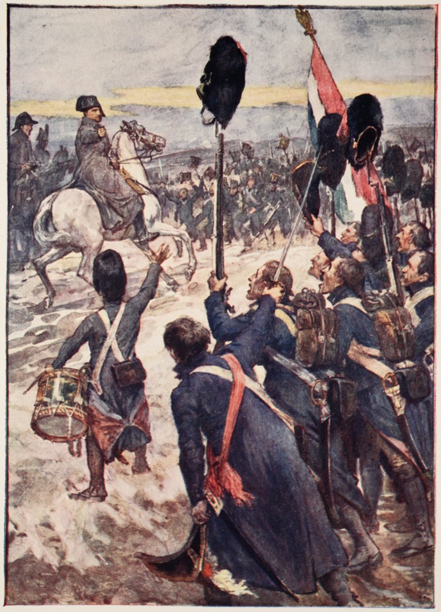 "Katonák, ez a csata egy mennydörgés kell, hogy legyen", lemez Mary MacGregor "Franciaország története" című művéből, 1920 (színes litográfia). alkotó: William Rainey