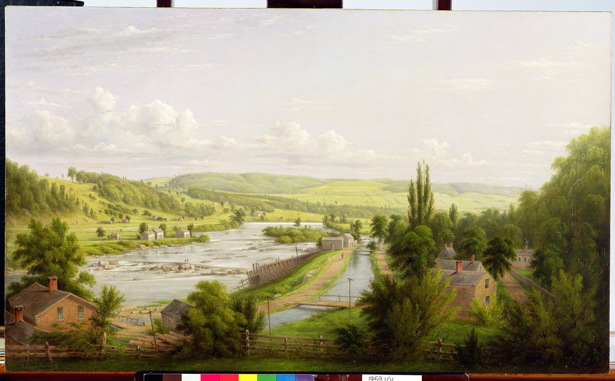 Mohawk folyó Little Fallsnál, New York, 1892 alkotó: William Rickarby Miller