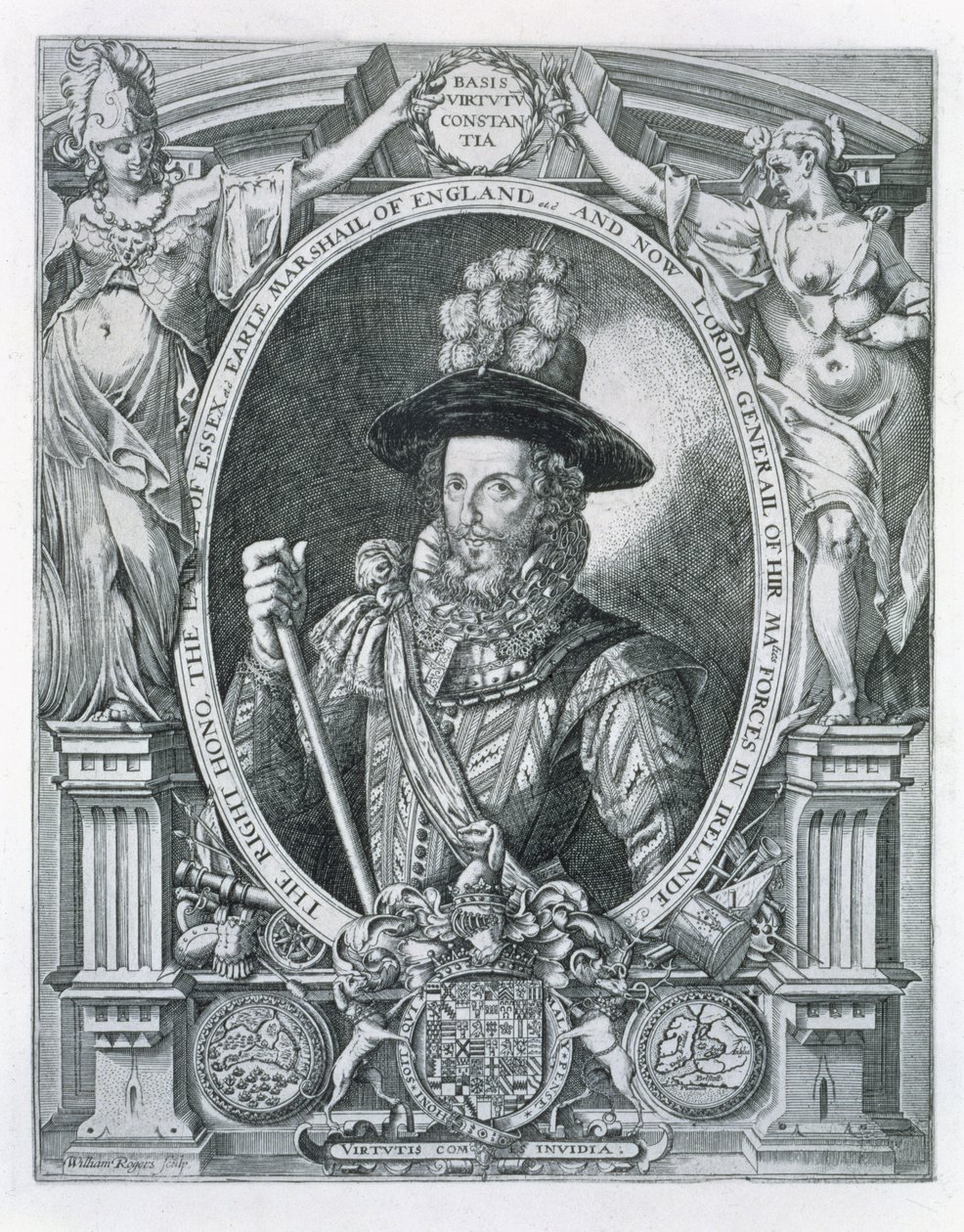 Robert Devereux (1566-1601) Essex 2. grófjának portréja, Írország főhadnagyának emlékére, 1599 alkotó: William Rogers