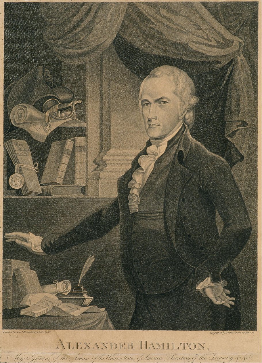 ALEXANDER HAMILTON, az Amerikai Egyesült Államok hadseregének vezérőrnagya. Az államtitkár ... alkotó: William Rollinson