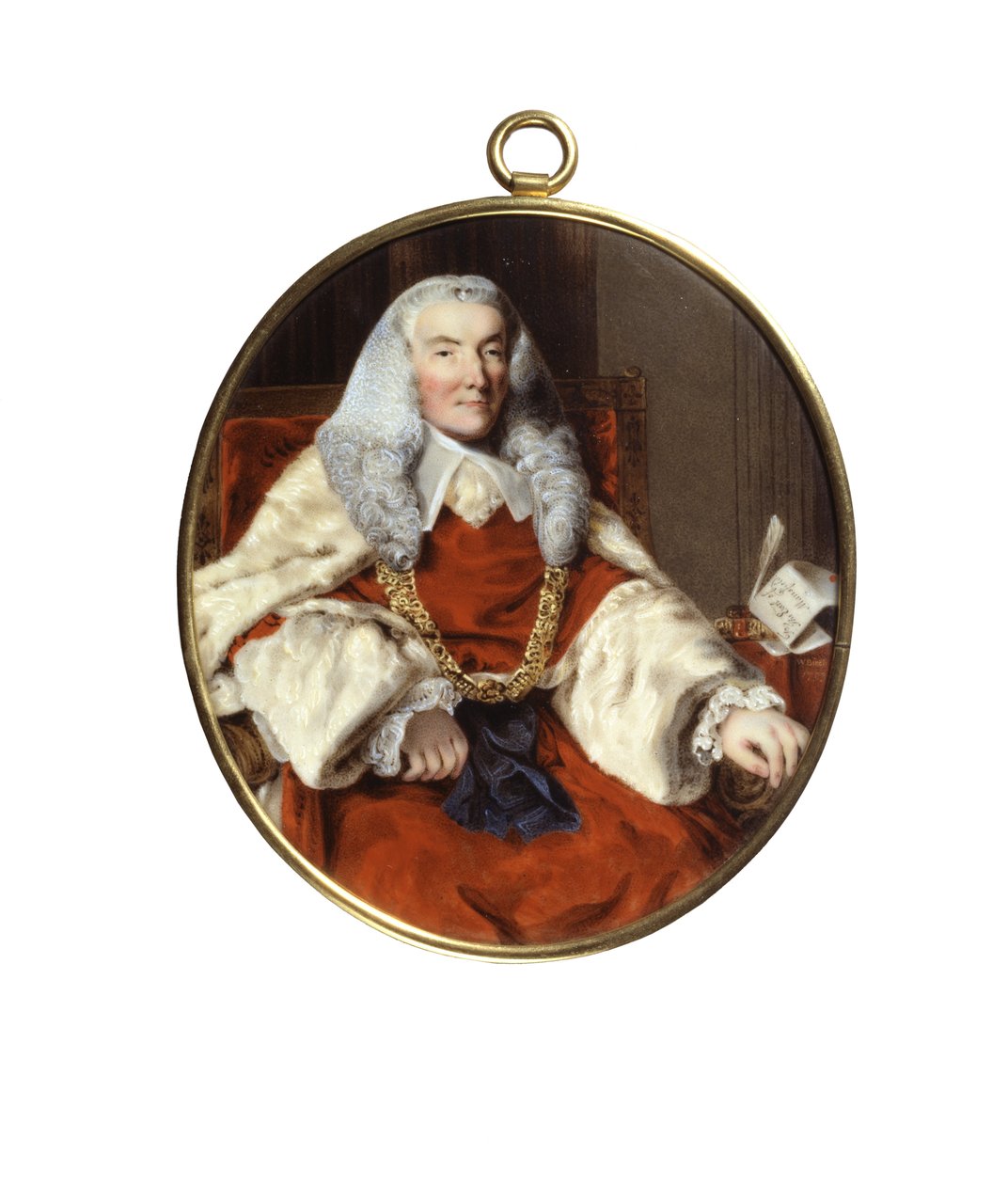 Sir William Murray, Mansfield 1. grófjának portréja (zománc a rézen) alkotó: William Russell Birch